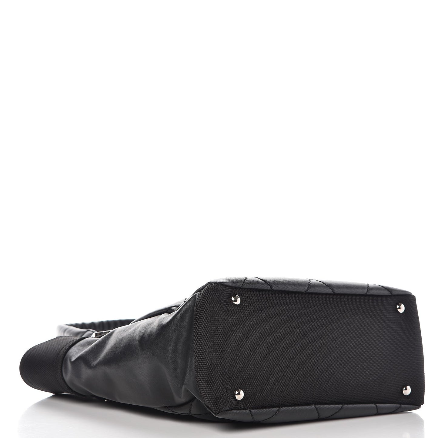 Coated Canvas Quilted Small Paris Biarritz Tote Black