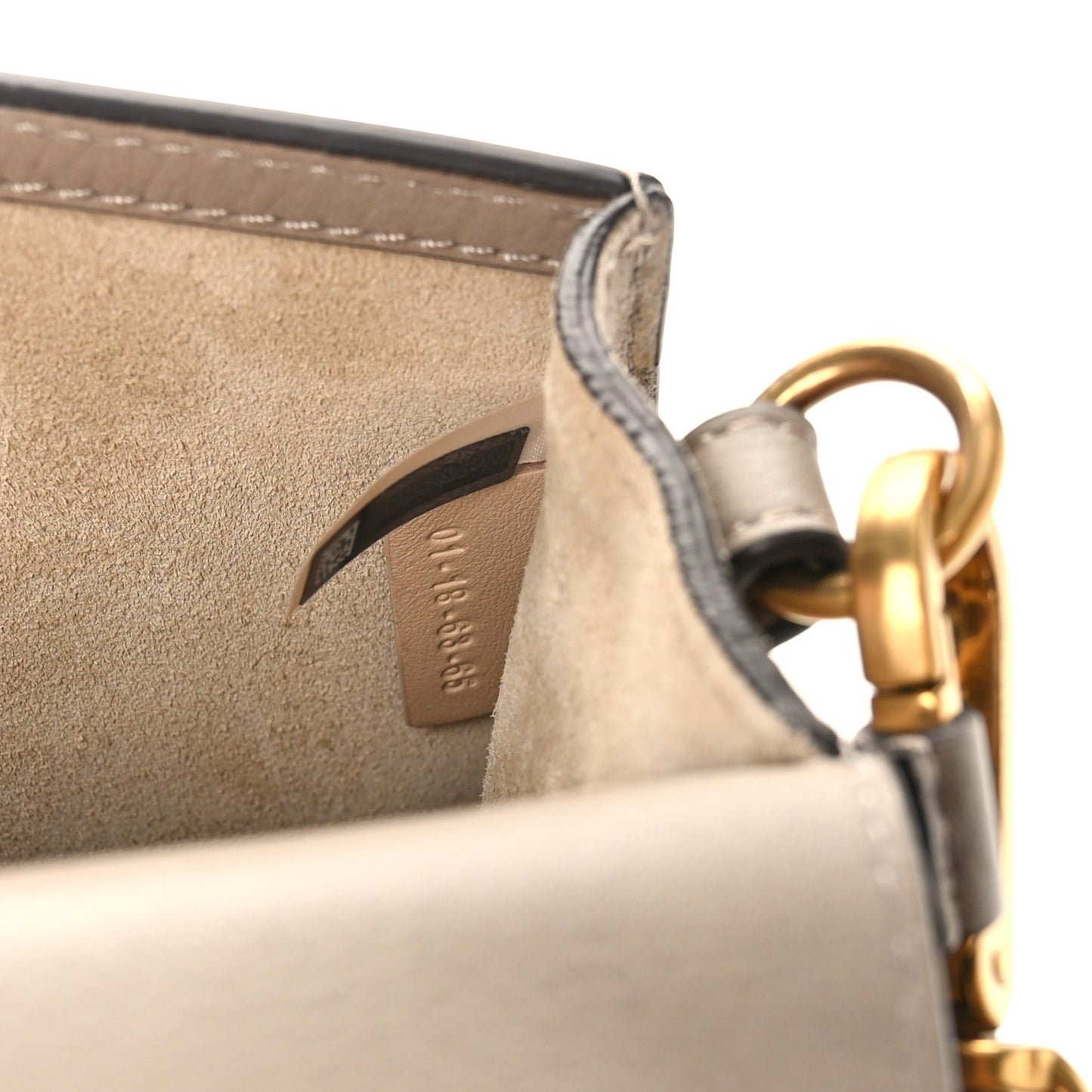 Calfskin Suede Medium Nile Bracelet Bag Motty Grey