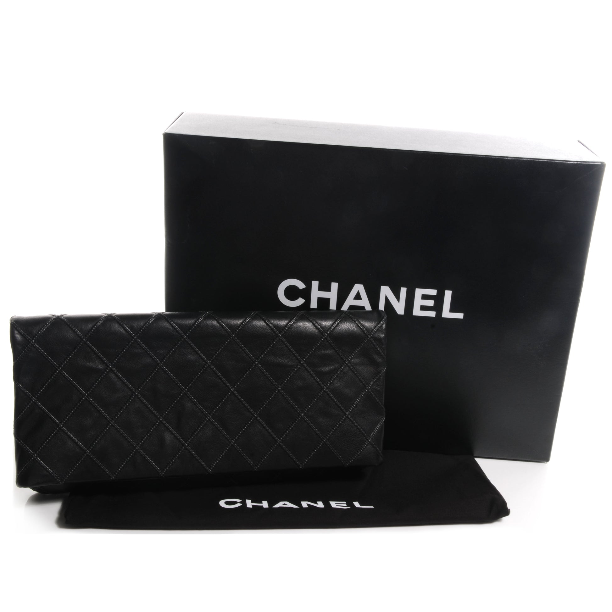 Chanel Calfskin Stitched Thin City Clutch Black 5 of 8