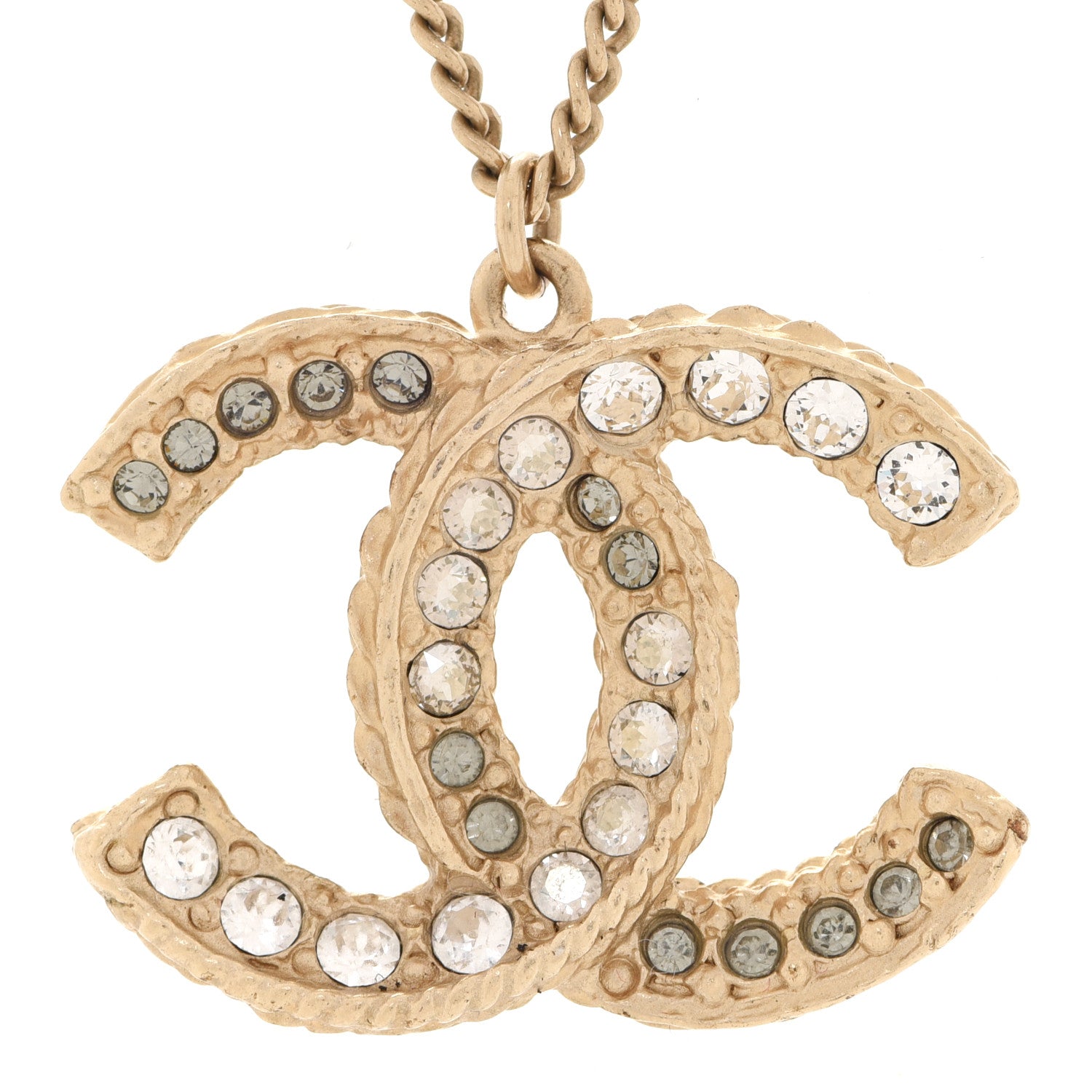 Chanel Crystal Enamel CC Necklace Gold 4 of 6