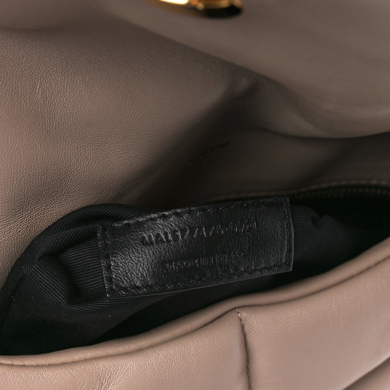 Saint Laurent Lambskin Quilted Small Loulou Puffer Monogram Chain Satchel Dark Beige 8 of 11