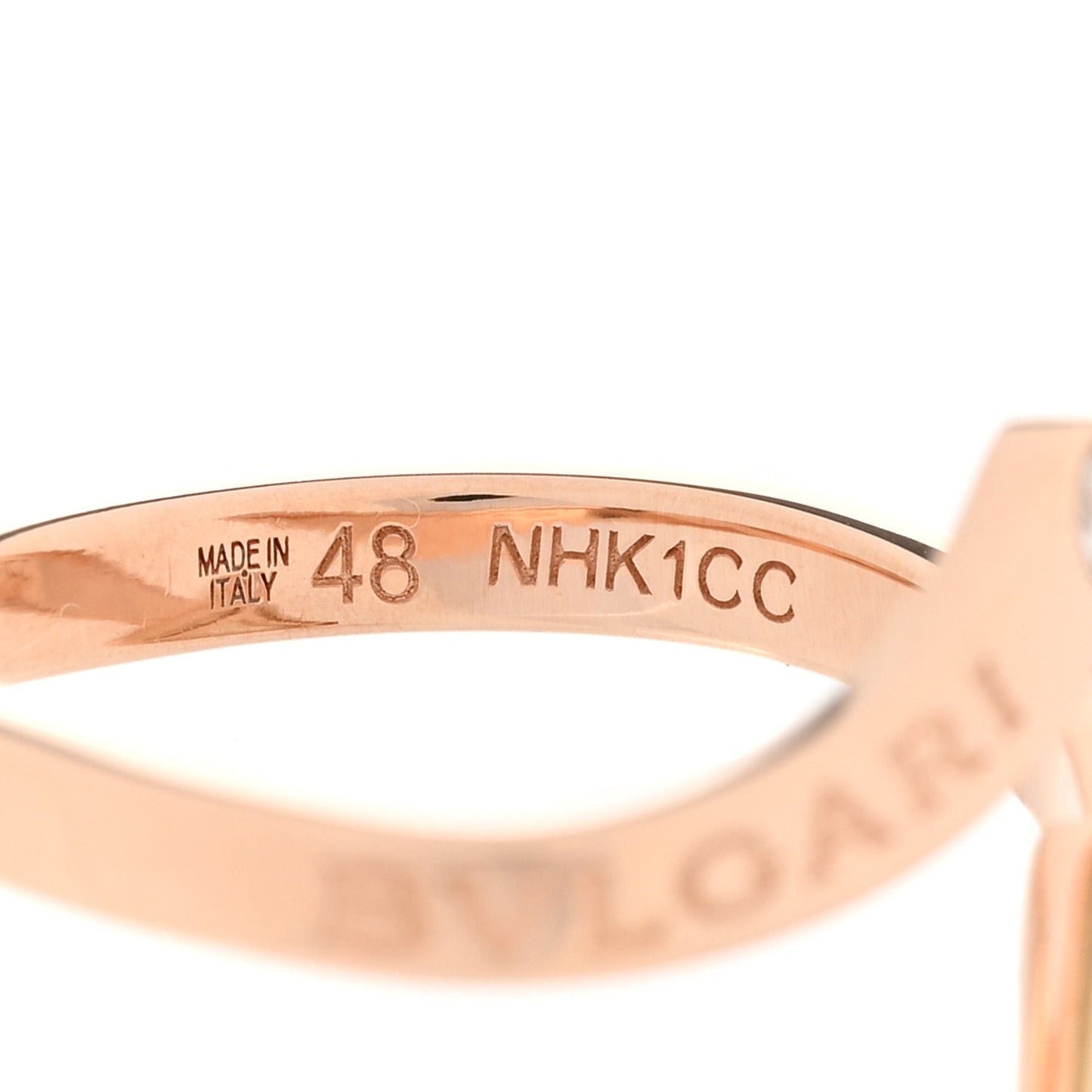 18K Rose Gold Diamond Mother of Pearl Gelati Ring 48 4.5
