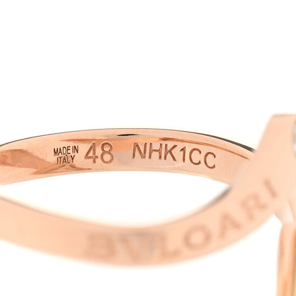 Bulgari 18K Rose Gold Diamond Mother of Pearl Gelati Ring 48 4.5 5 of 6