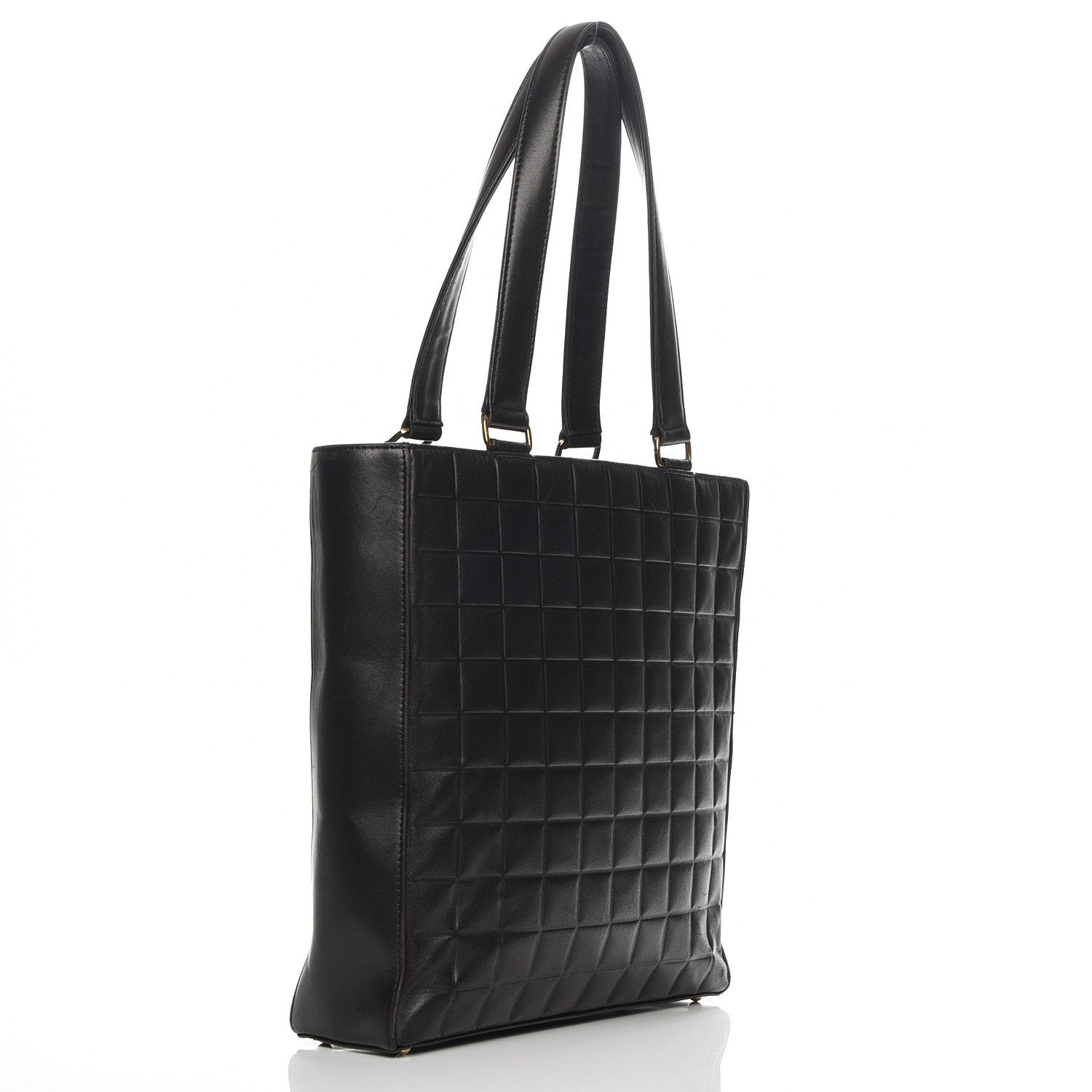 Chanel Lambskin Quilted Chocolate Bar Tote Black 3 of 7