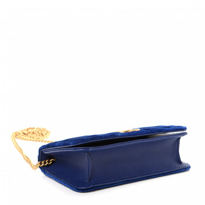 Gucci Velvet Matelasse GG Marmont Mini Bag Cobalt Blue 4 of 9