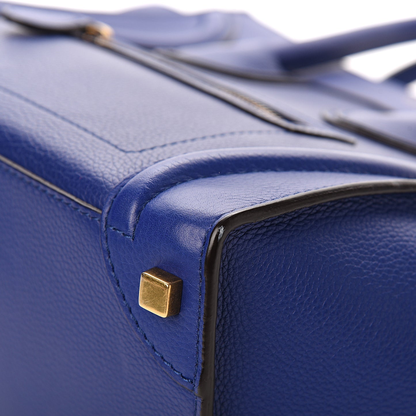 Drummed Calfskin Micro Luggage Indigo
