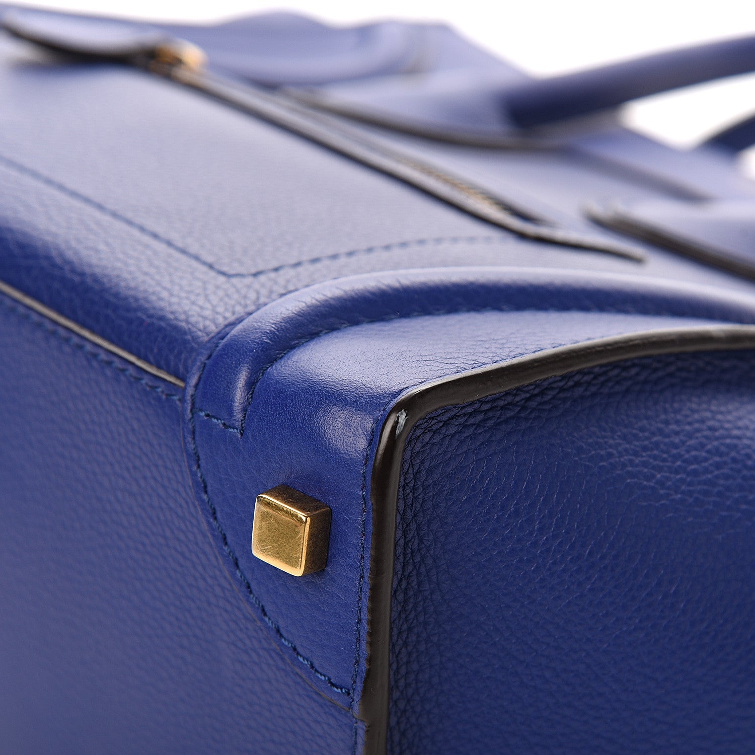 Celine Drummed Calfskin Micro Luggage Indigo 9 of 10