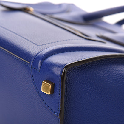Celine Drummed Calfskin Micro Luggage Indigo 9 of 10