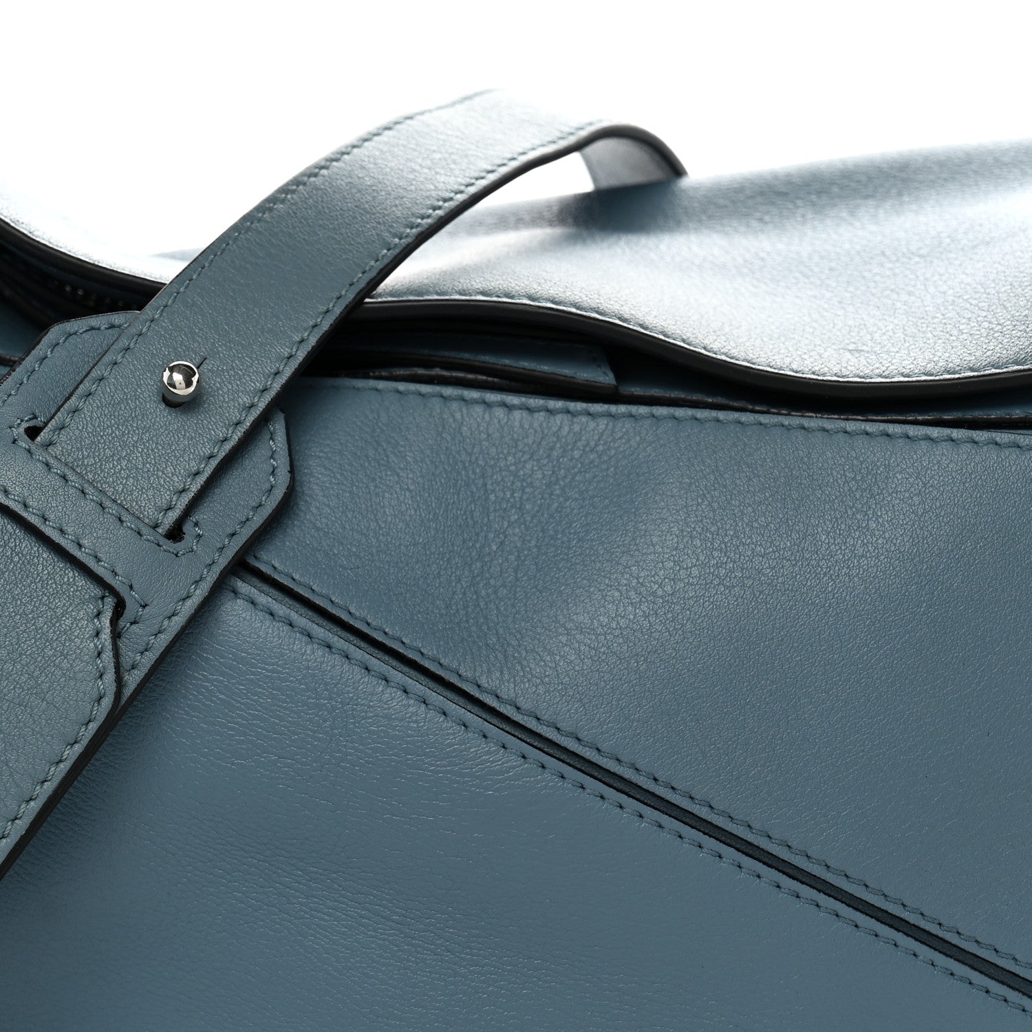 Loewe Calfskin Medium Puzzle Bag Stone Blue 8 of 12
