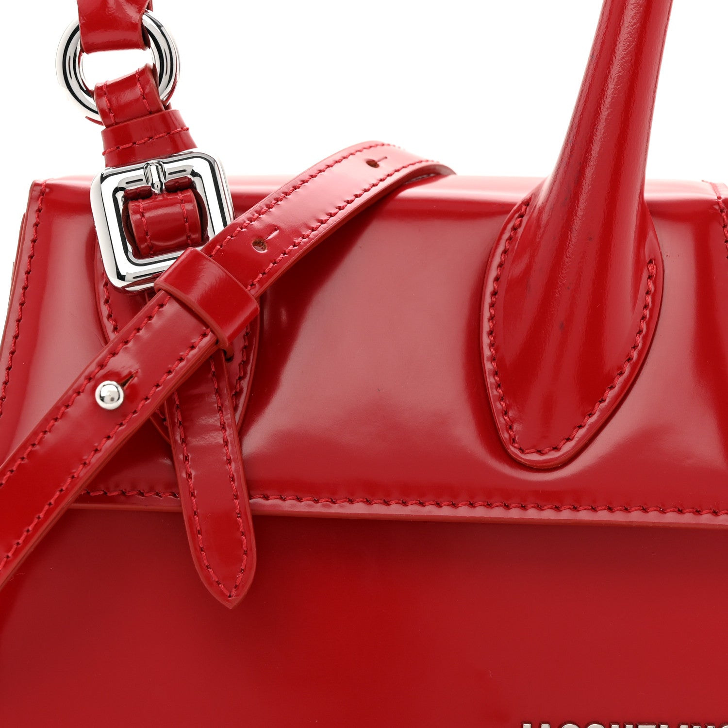 Jacquemus Glazed Calfskin Le Chiquito Boucle Moyen Red 7 of 11