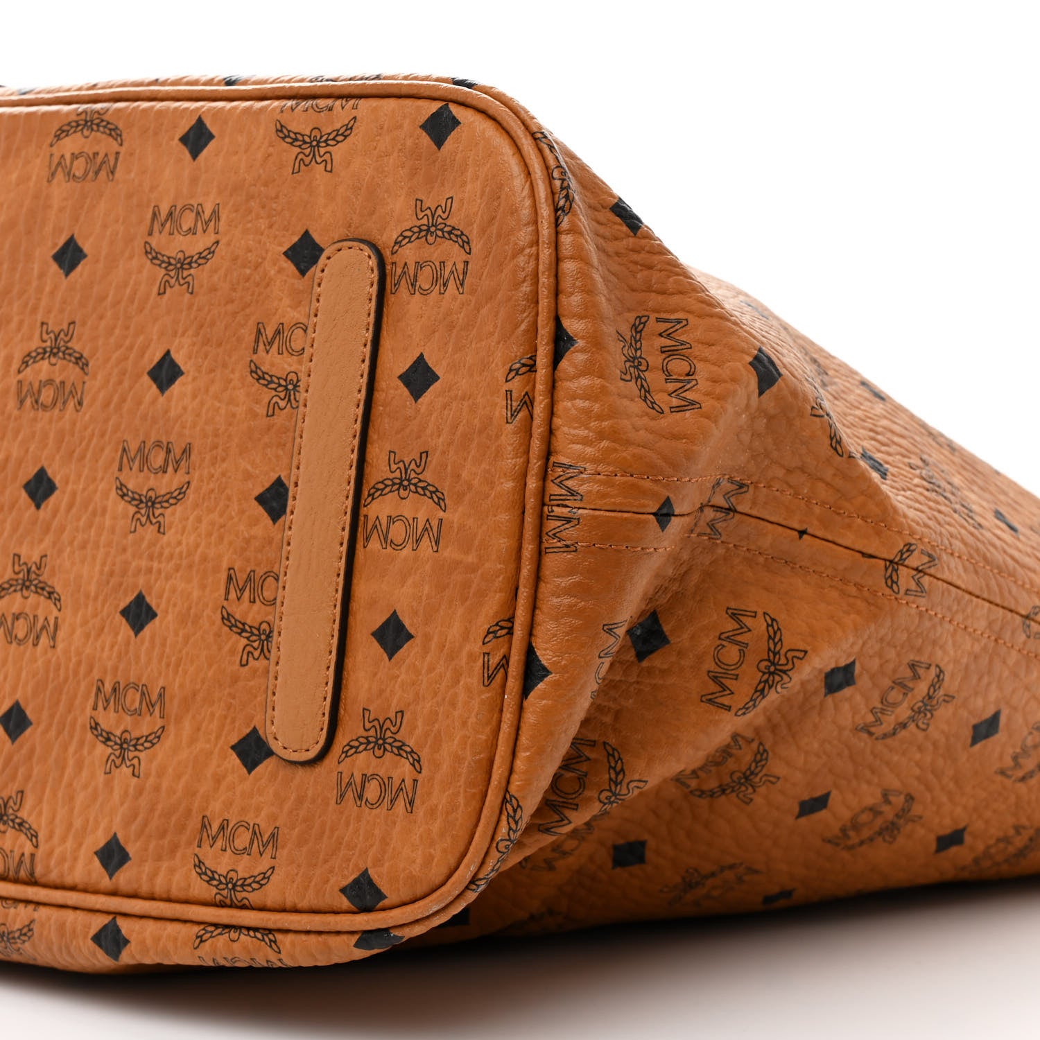 MCM Visetos Large Liz Reversible Shopper Tote Cognac 9 of 10