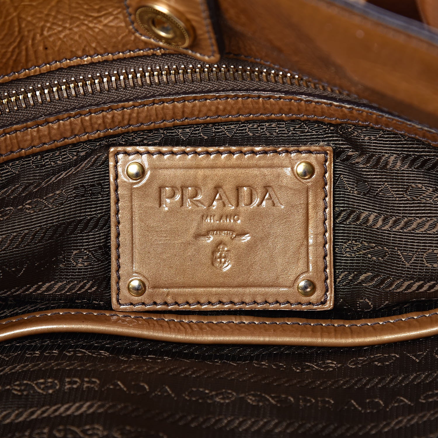 Prada Vernice Sfumata Tote Blond Mordore 7 of 22