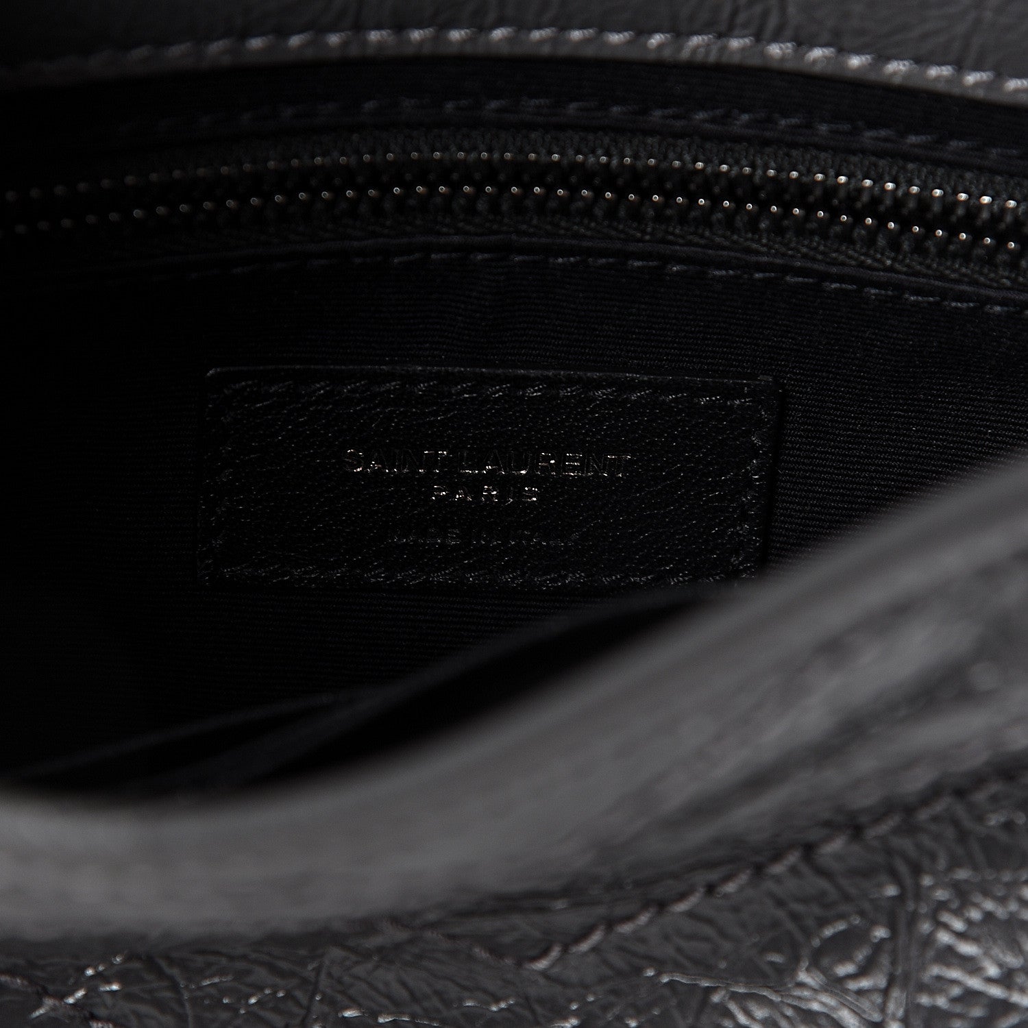 Saint Laurent Crinkled Calfskin Matelasse Monogram Niki Chain Wallet Storm 6 of 9