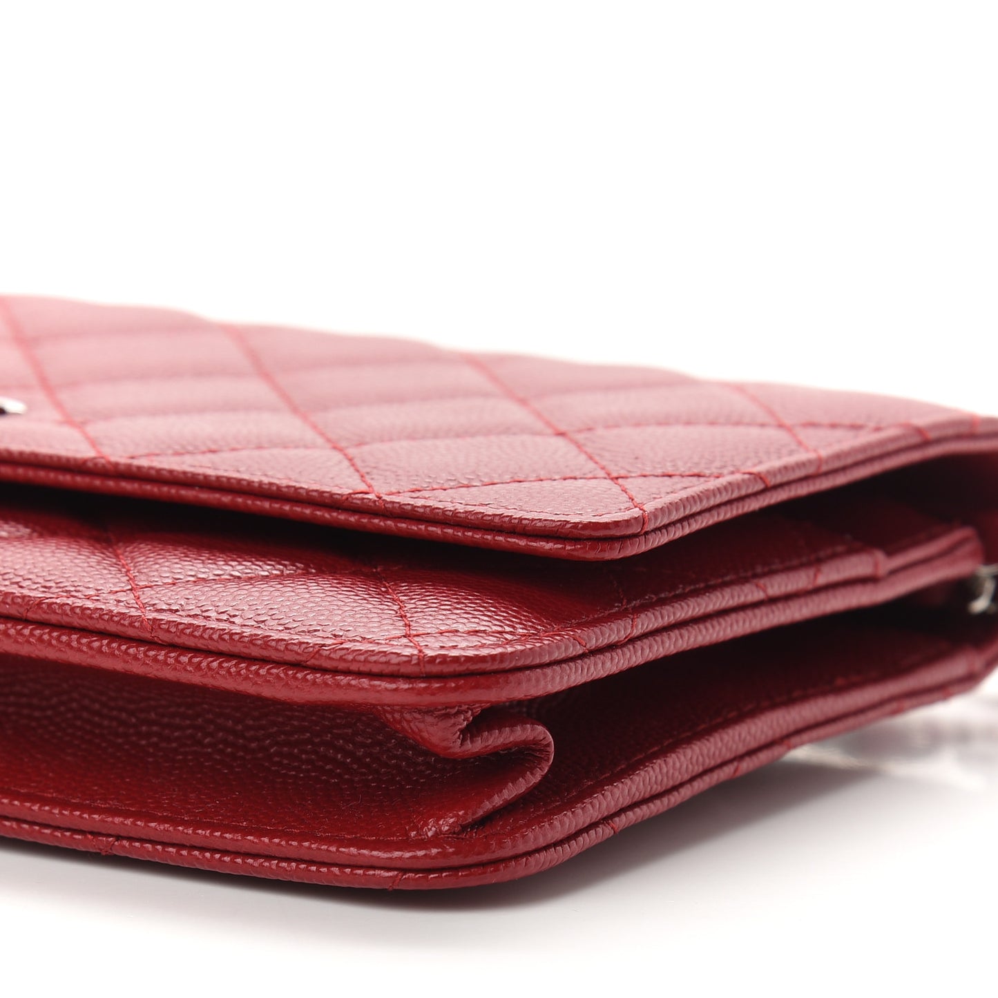 Caviar Quilted Wallet On Chain WOC Red