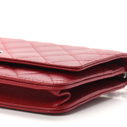 Chanel Caviar Quilted Wallet On Chain WOC Red 10 of 10