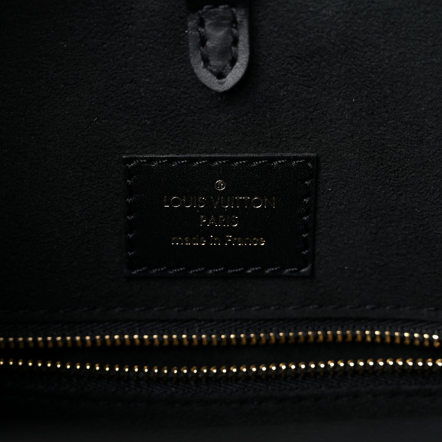 Calfskin Monogram Fold Tote MM Black Wine Cream
