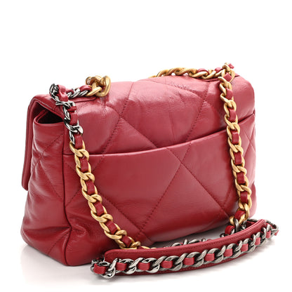 Chanel Goatskin Quilted Medium Chanel 19 Flap Red 3 of 10