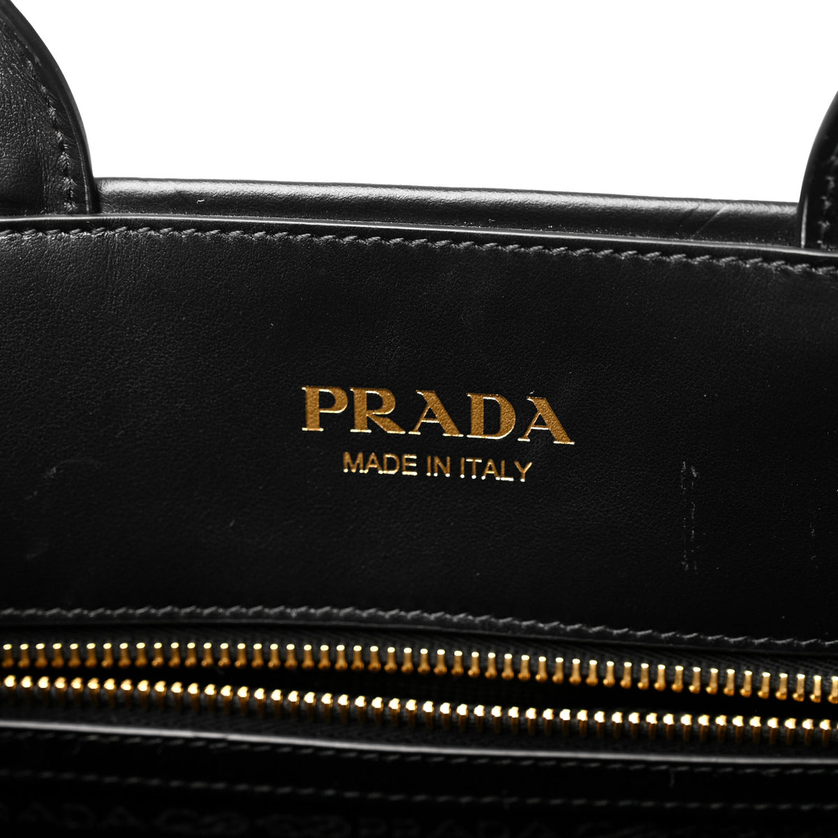 Prada Soft Calfskin Triangolo Symbole Embossed Medium Tote Black 6 of 10
