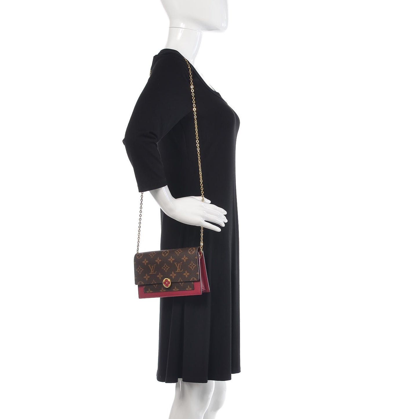 Monogram Flore Chain Wallet Fuchsia