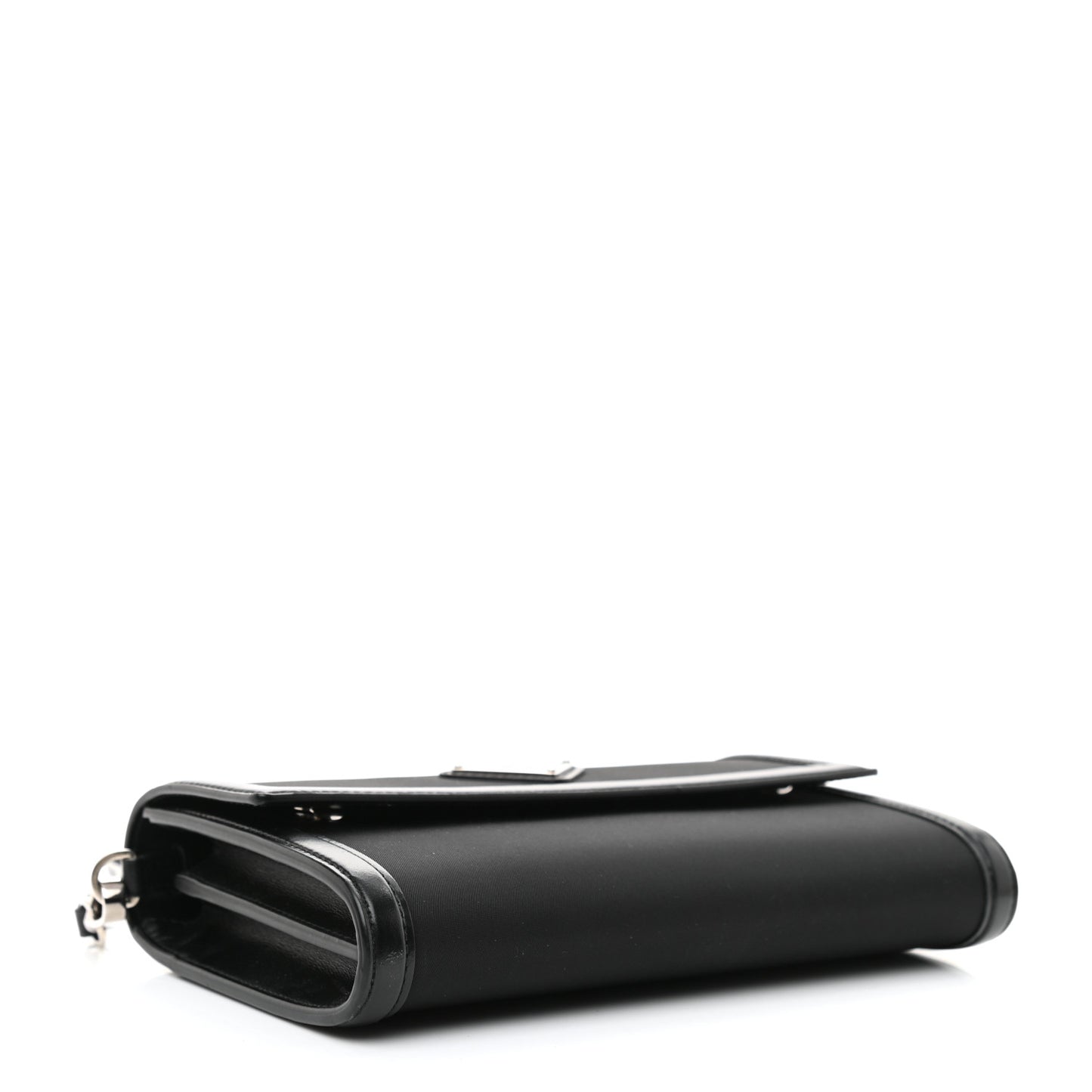Tessuto Nylon Vitello Wallet on Strap Black