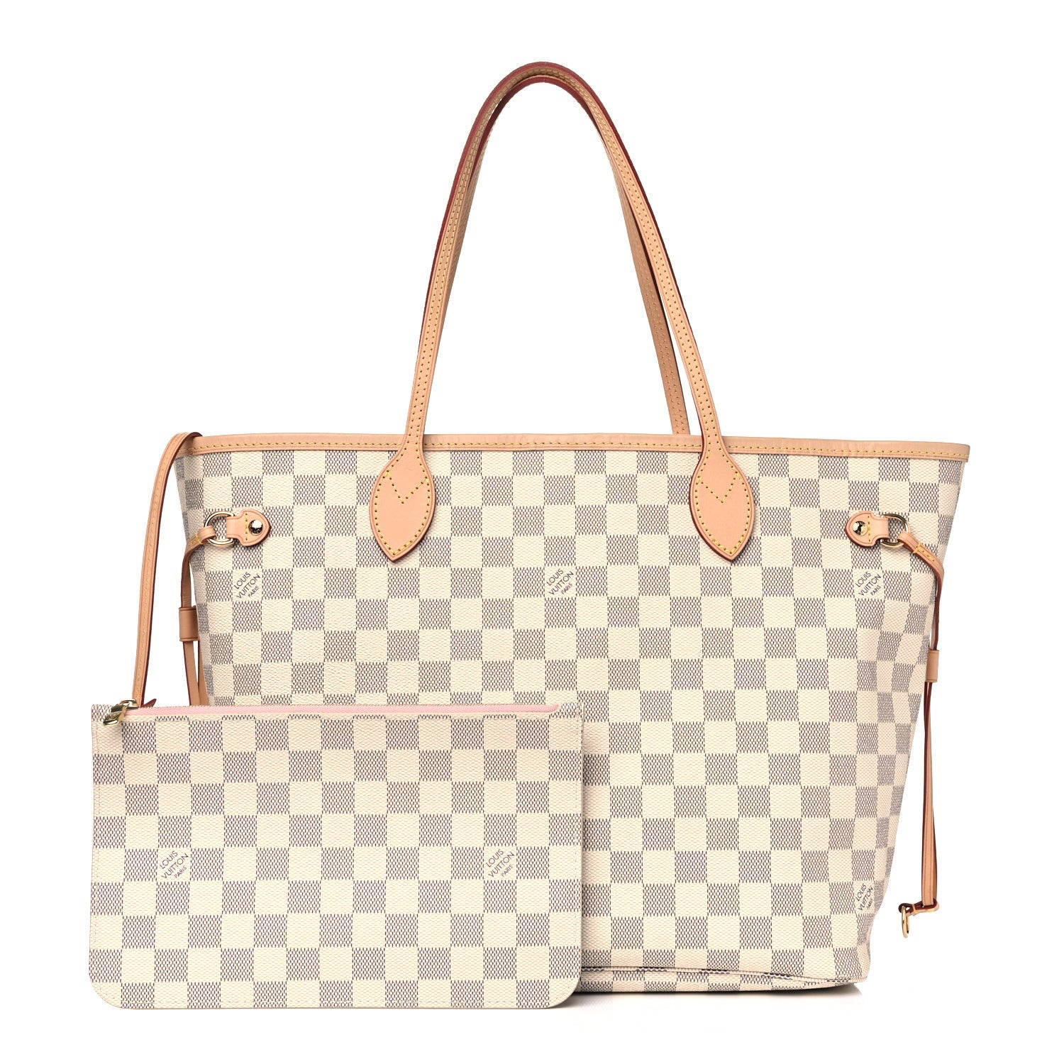 Louis Vuitton Damier Azur Neo Neverfull MM Rose Ballerine 1 of 7