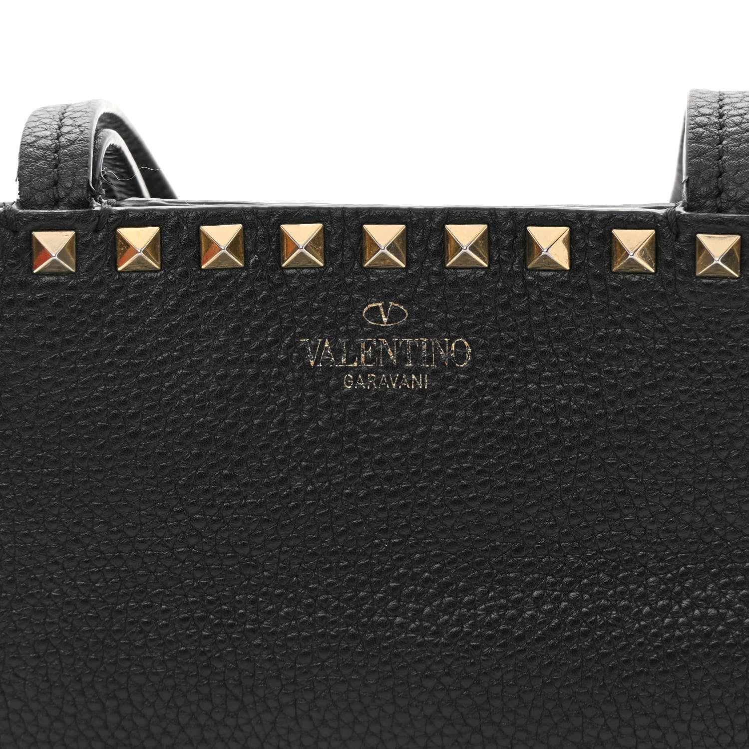 Valentino Garavani Grained Calfskin Small Rockstud Shoulder Tote Black 20 of 20