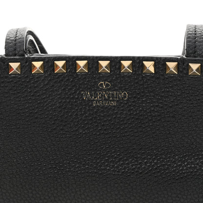 Valentino Garavani Grained Calfskin Small Rockstud Shoulder Tote Black 20 of 20