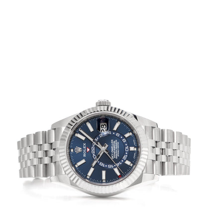 Rolex Stainless Steel 18K White Gold 42mm Oyster Perpetual Sky-Dweller Watch Bright Blue 326934 2 of 6