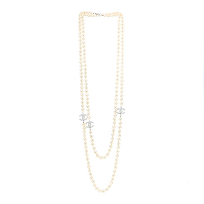 Chanel Pearl CC Long Necklace Light Gold 2 of 8
