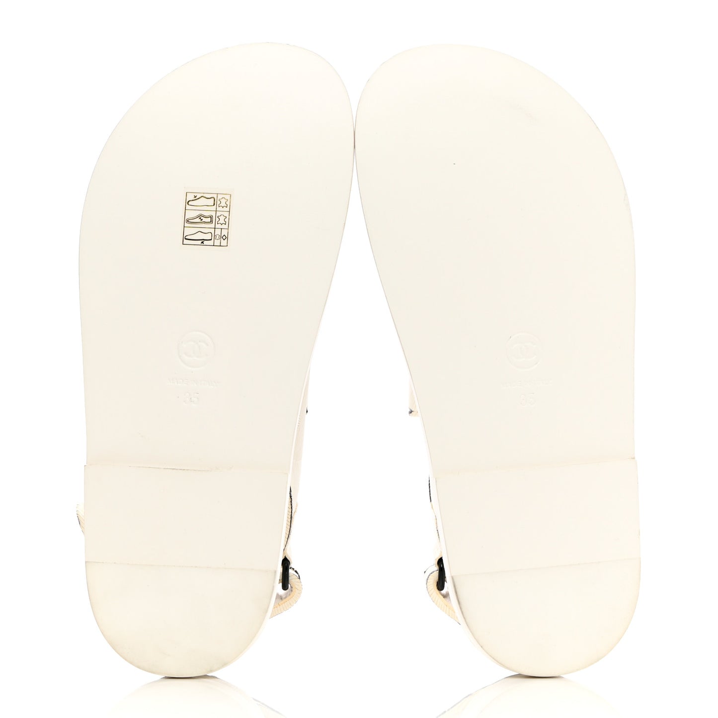 Calfskin Printed Velcro Dad Sandals 35 White Black