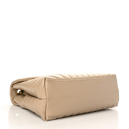 Saint Laurent Calfskin Y Quilted Monogram Medium Loulou Chain Satchel Dark Latte 4 of 8