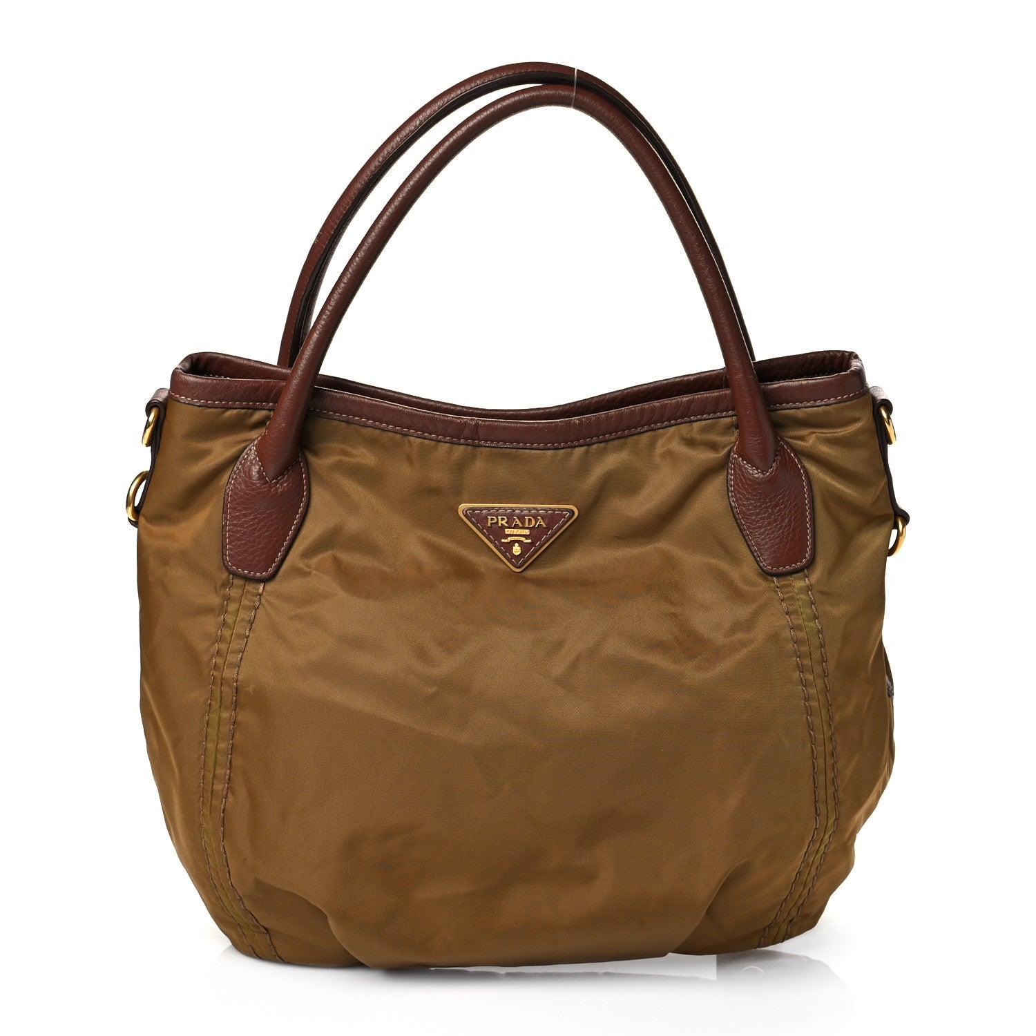 Prada Tessuto Nylon Vitello Daino Tote Tabacco 1 of 9