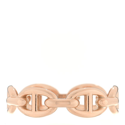 Hermes 18K Rose Gold PM Chaine d'Ancre Enchainee Ring 58 8.25 1 of 5