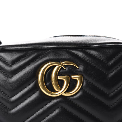 Gucci Calfskin Matelasse Small GG Marmont Chain Shoulder Bag Black 10 of 10