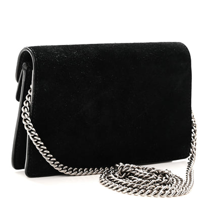 Gucci Suede Super Mini Dionysus Shoulder Bag Black 3 of 9