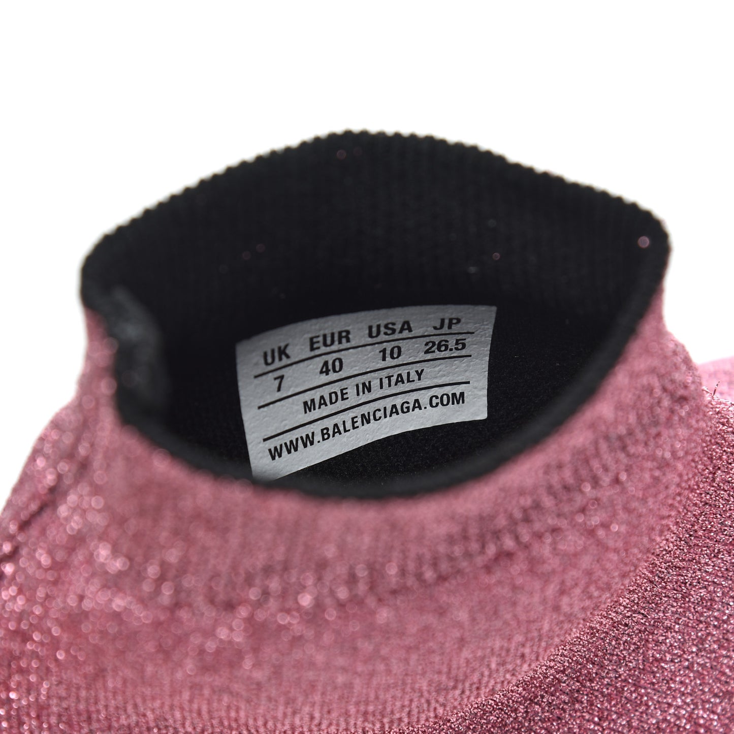 Laminated Knit Bi-Color Sole Womens Speed Sneakers 40 Pink White Black