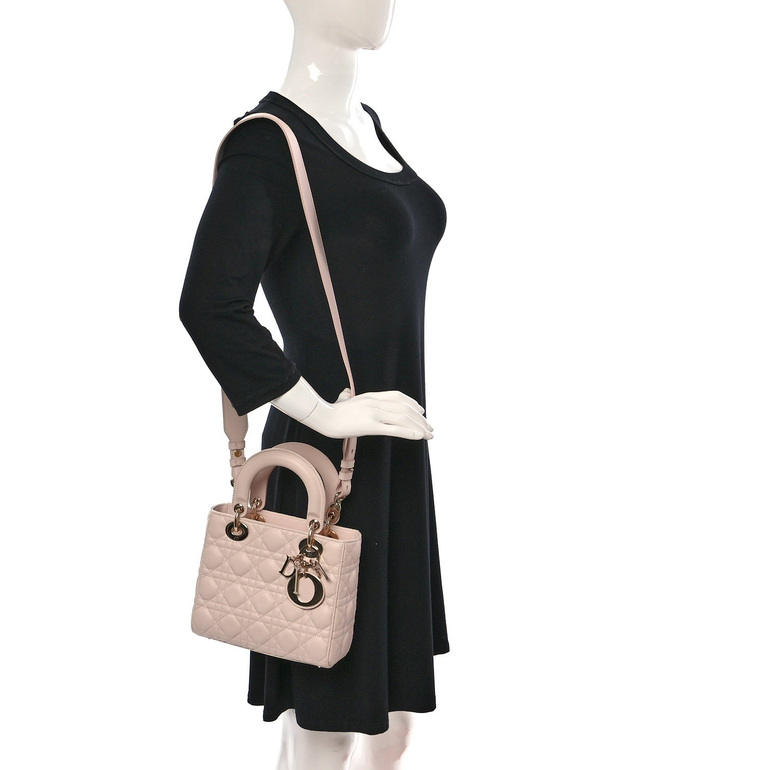 Christian Dior Lambskin Cannage Small My ABCDior Lady Dior Light Pink 2 of 15