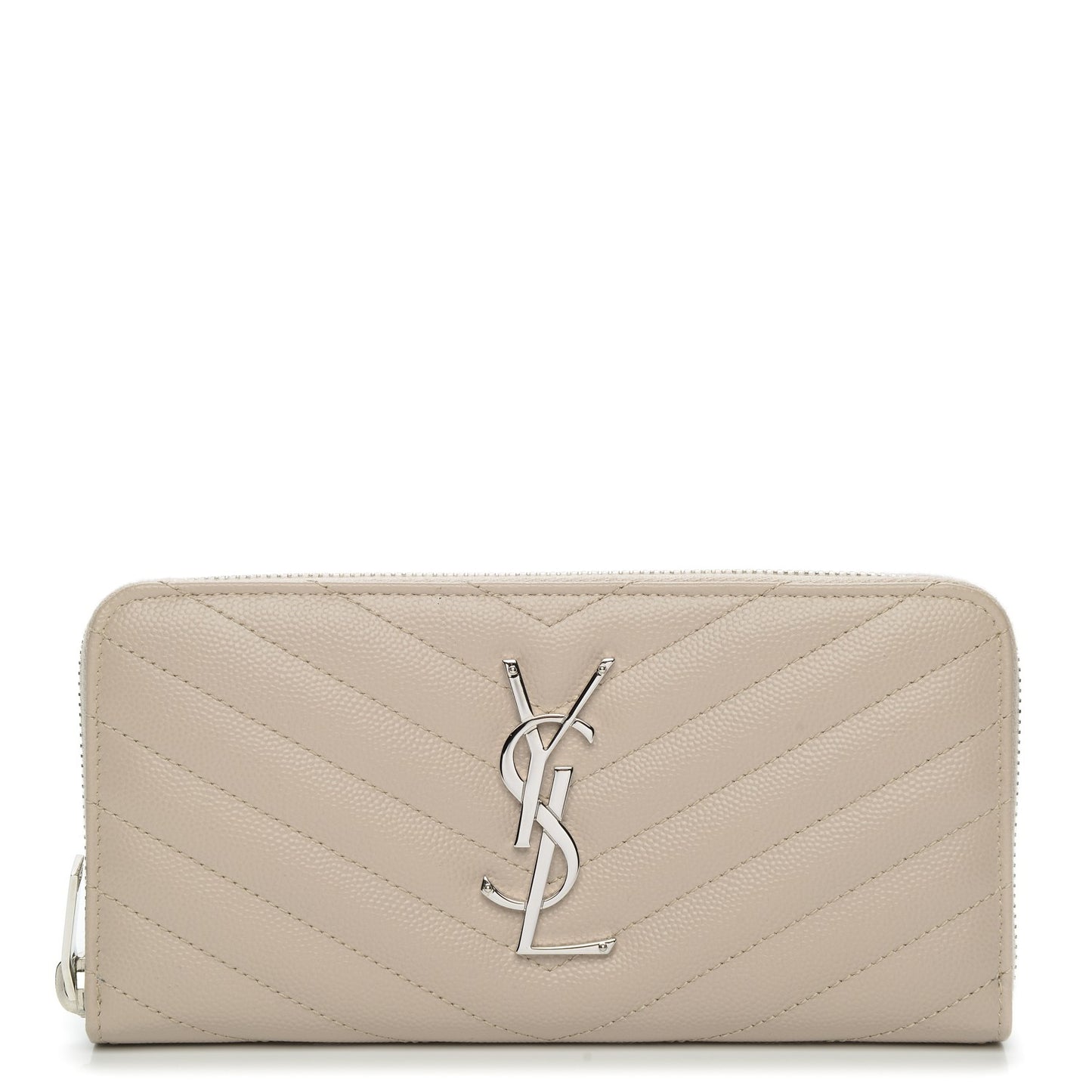 Grain De Poudre Matelasse Chevron Monogram Zip Around Wallet Rose Poudre