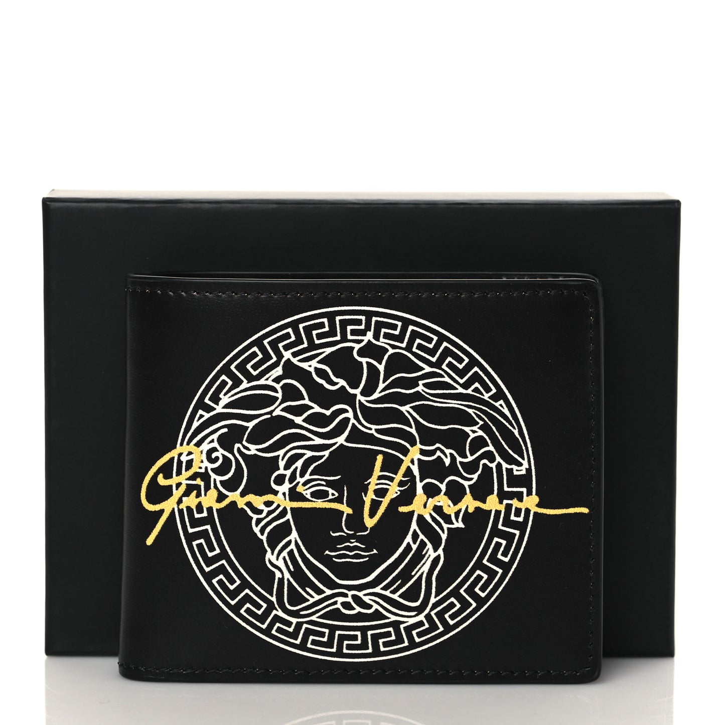 Calfskin Bi-Fold Wallet Black