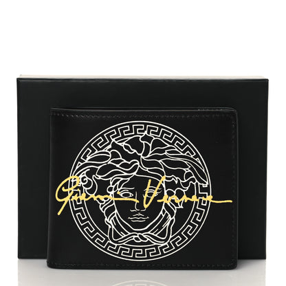 Versace Calfskin Bi-Fold Wallet Black 8 of 8