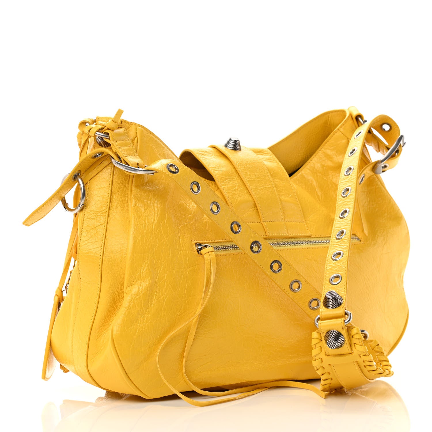 Balenciaga Agneau Arena Large Le Cagole Shoulder Bag Yellow 3 of 15