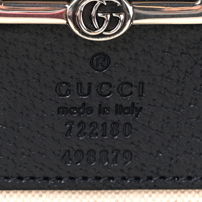 Gucci Dollar Calfskin Web Savoy Medium Top Handle Beauty Case Dark Blue 6 of 9