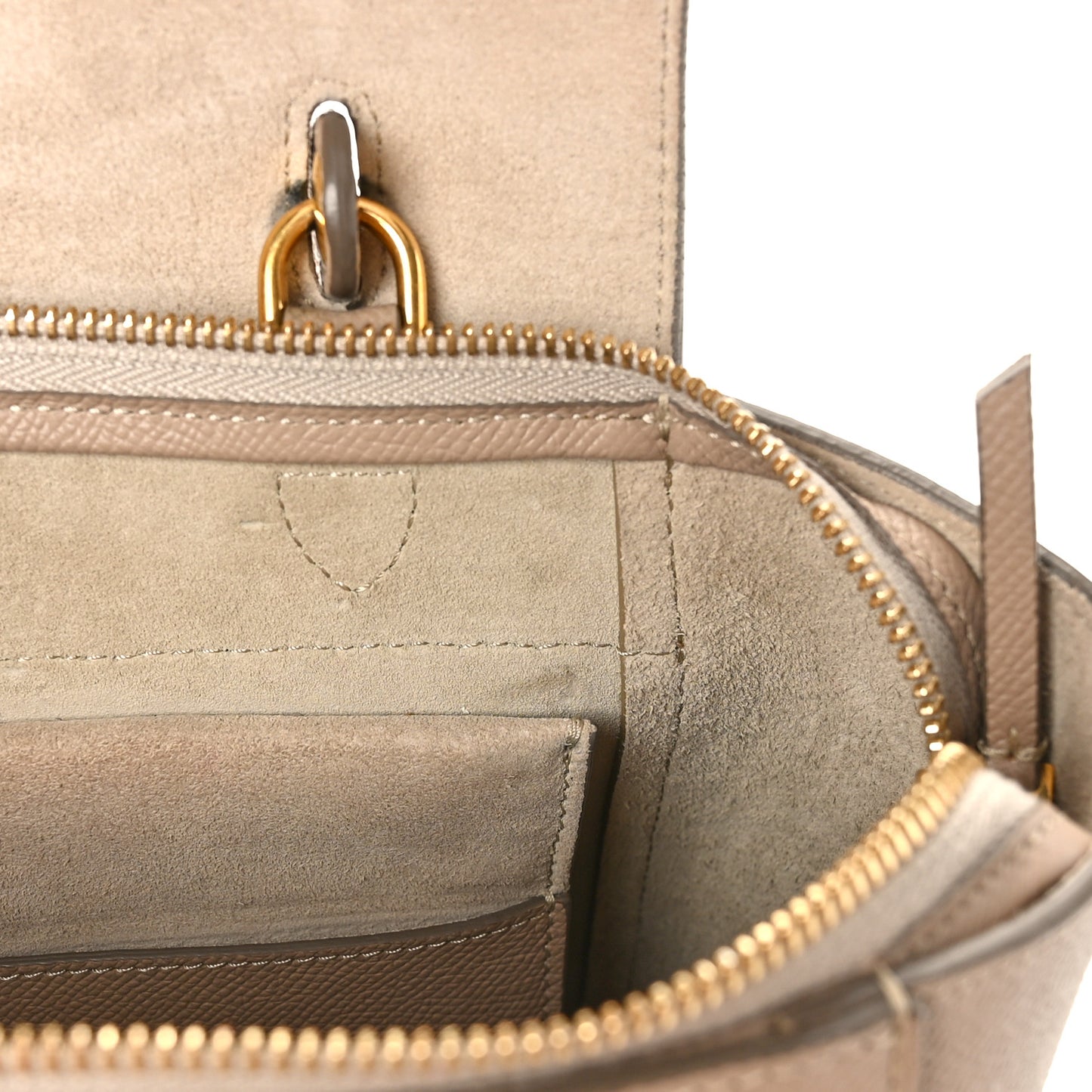 Grained Calfskin Nano Belt Bag Light Taupe