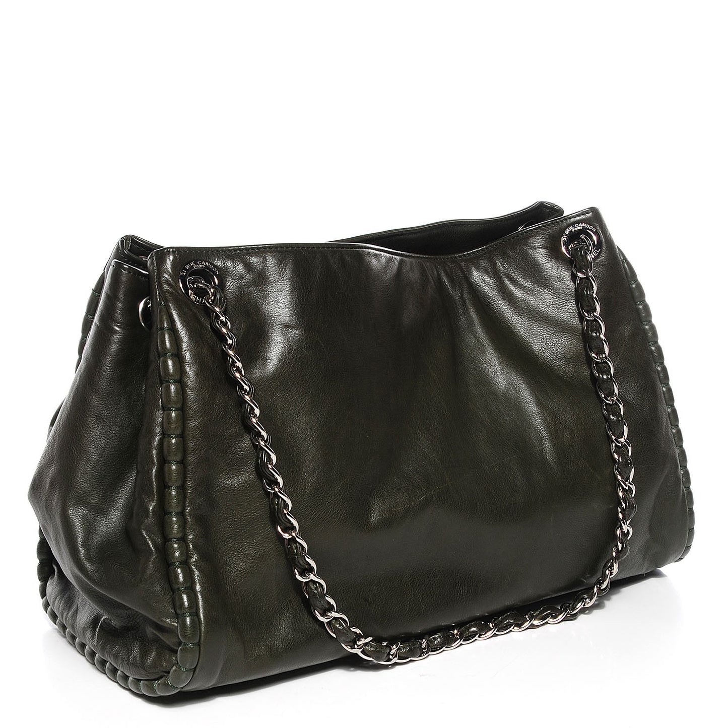 Calfskin On The Bund Tote Green