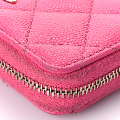 Chanel Caviar Quilted Zip Coin Purse Pink 11 of 17