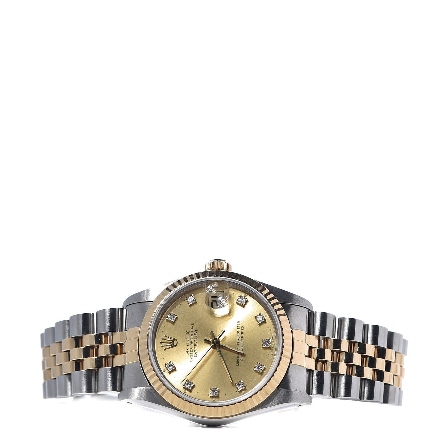Stainless Steel 18K Yellow Gold Diamond 31mm Oyster Perpetual Datejust Watch Champagne 68273