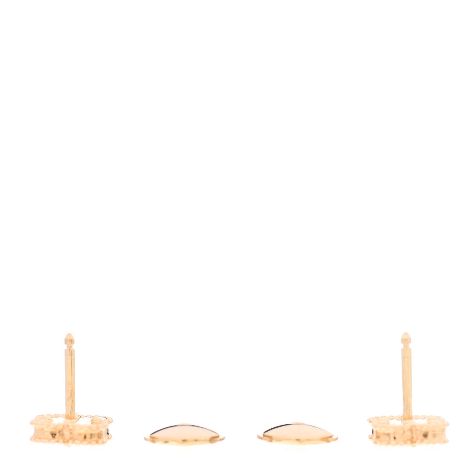 Van Cleef & Arpels 18K Yellow Gold Mother of Pearl Sweet Alhambra Earrings 3 of 6