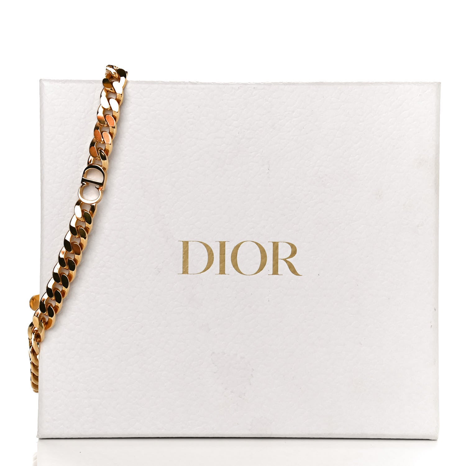 Christian Dior Metal Danseuse Etoile Chain Choker Necklace Gold 5 of 5
