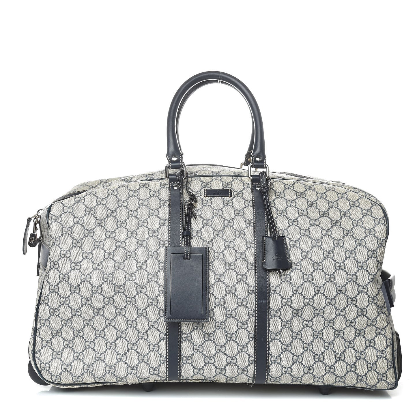 GG Plus Monogram Large Carry On Duffle Trolley Navy