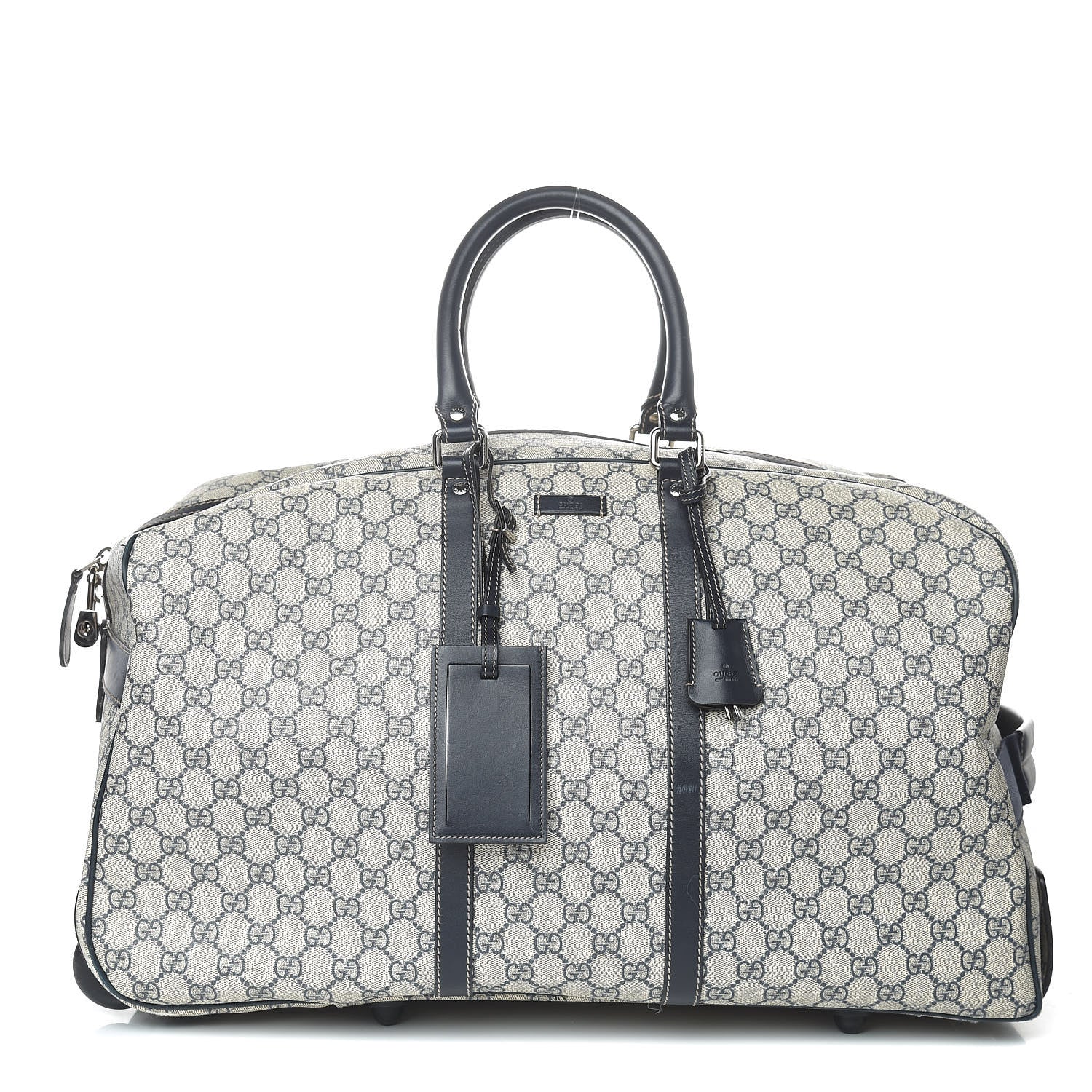 Gucci GG Plus Monogram Large Carry On Duffle Trolley Navy 1 of 16